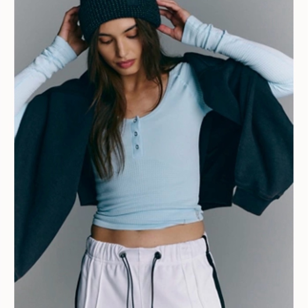 Free People Bail Out Long Sleeve Layer Arctic Snow M/L